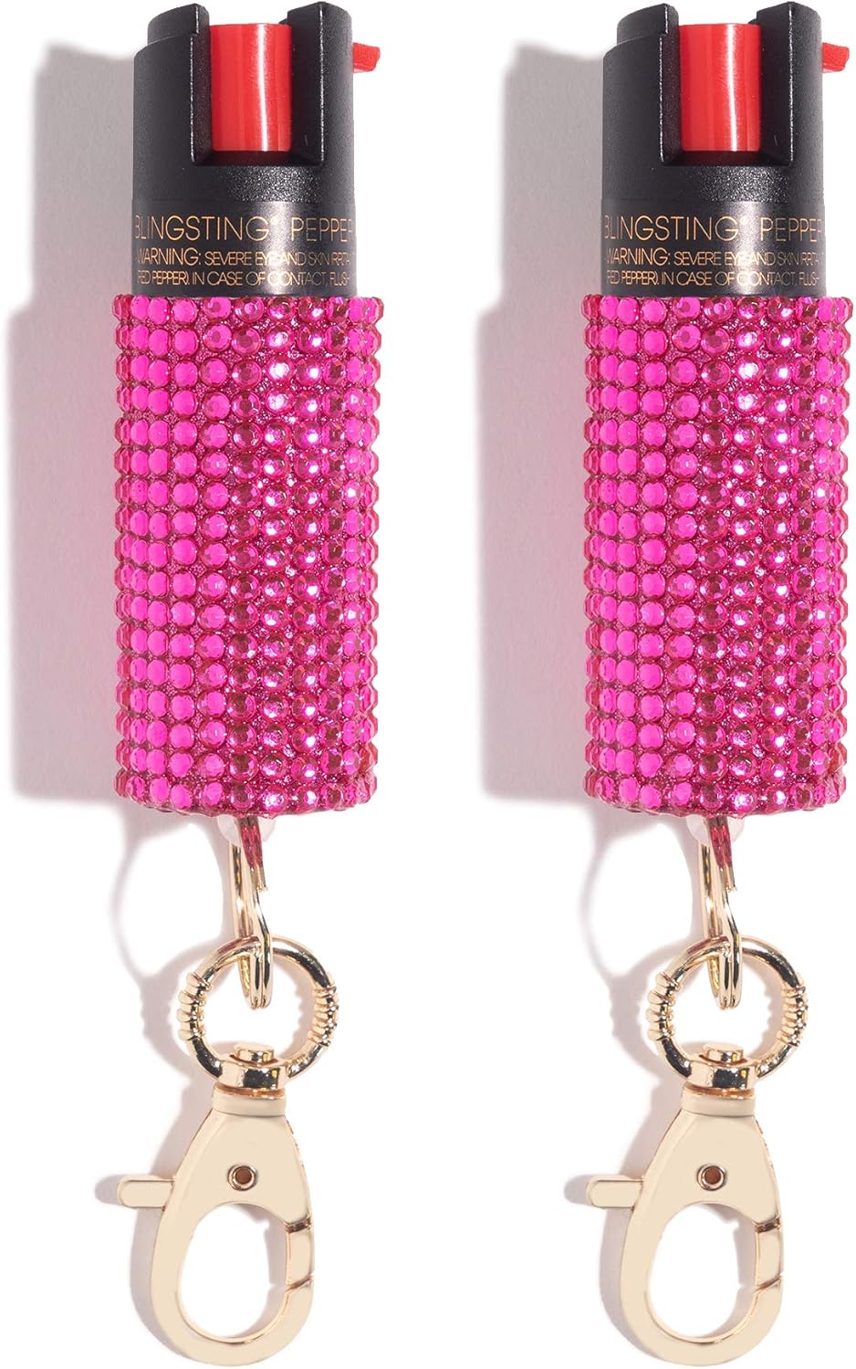 BLINGSTING Pepper Spray for Women - Maximum Strength OC Self Defense Spray - 12 ft Range - UV Marking Dye for Police ID - Swipe Safety Lock - Compact & Fashionable Keychain