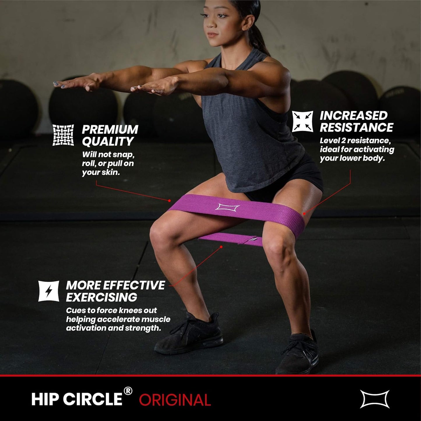 Mark Bell Sling Shot Hip Circle Resistance Bands for Exercising (Level 2)