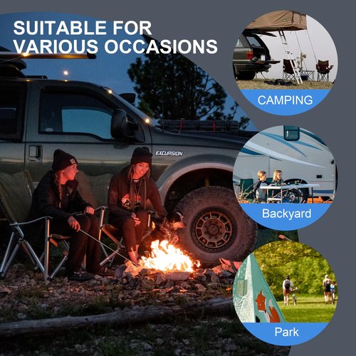 LANMOUNTAIN Lightweight Folding Hard Arm Camping Chair,Mesh Back,Heavy Duty,Padded Backpack Camp Chair w/Cup Holder,Cooler Bag for Adults Garden Parties,Grey