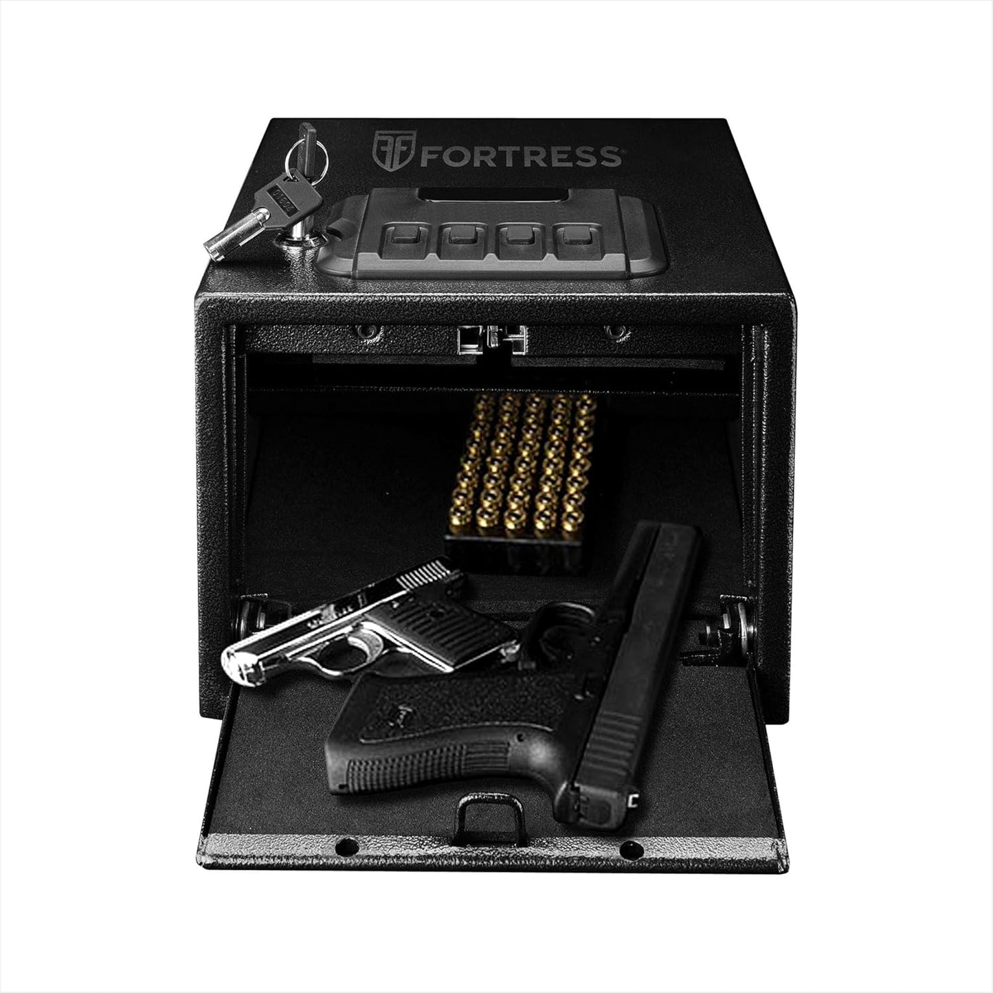 Fortress P2EA Small Personal Pistol Safe with Electronic Lock - Secure Black Storage