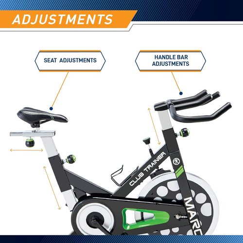 Marcy XJ-3220 Club Revolution Indoor Cycling Bike for Cardio Fitness - Black