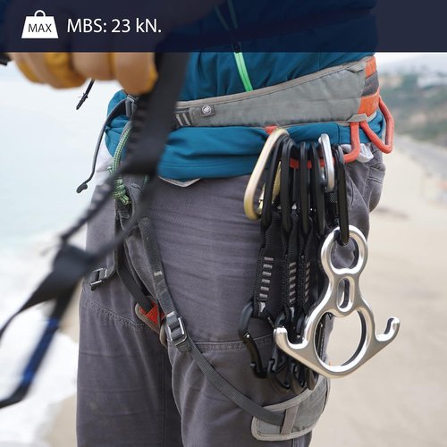 Black Straight Gate Carabiner - Supreme Oval-Shaped Climbing Hook (FP-9318-3-STK-BLK)