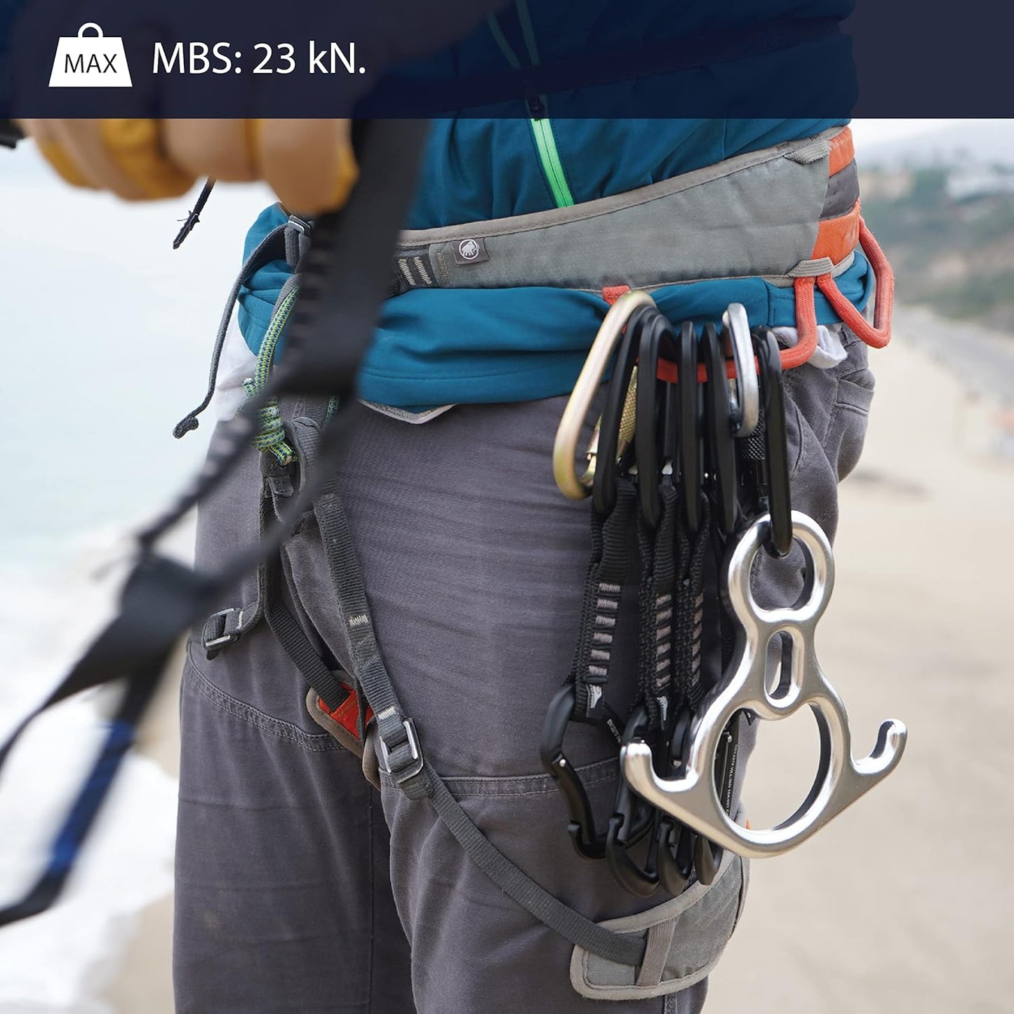 Fusion Climb Supreme II Aluminum Oval-Shape Carabiner 5-Pack,Black,One Size,(FP-9318-BLK-5P)