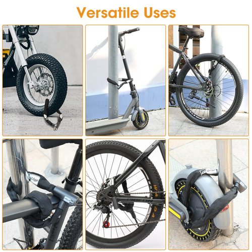 eMjollRay E-Scooter Lock,E-Scooter Chain Lock with 2 Keys,2.62 ft Heavy Duty Anti-Theft Bike Chain Lock,Security Chain Links Lock for E Scooters,Bikes,Motorcycle,Gates(6mm Thick)