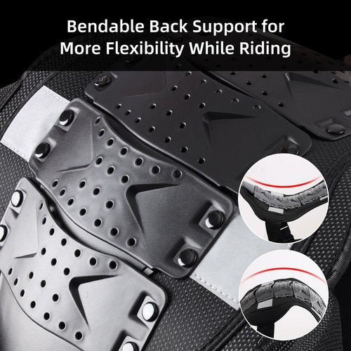 PELLOR Chest Protector Motorcycle, Dirt Bike Chest Protector Motocross Body Armor Vest, Motorcycle Gear for Men Off-Road Racing Body Armor Reflective Vest