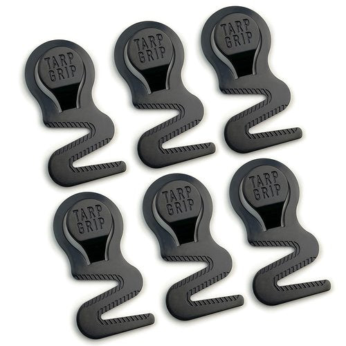 Tarp Grip Fasteners Heavy Duty Tarp Grip Tent Pool Cover with 6Pcs Set for Car/Truck Cover Camping Tent Swimming Pool Canvas Covers Black