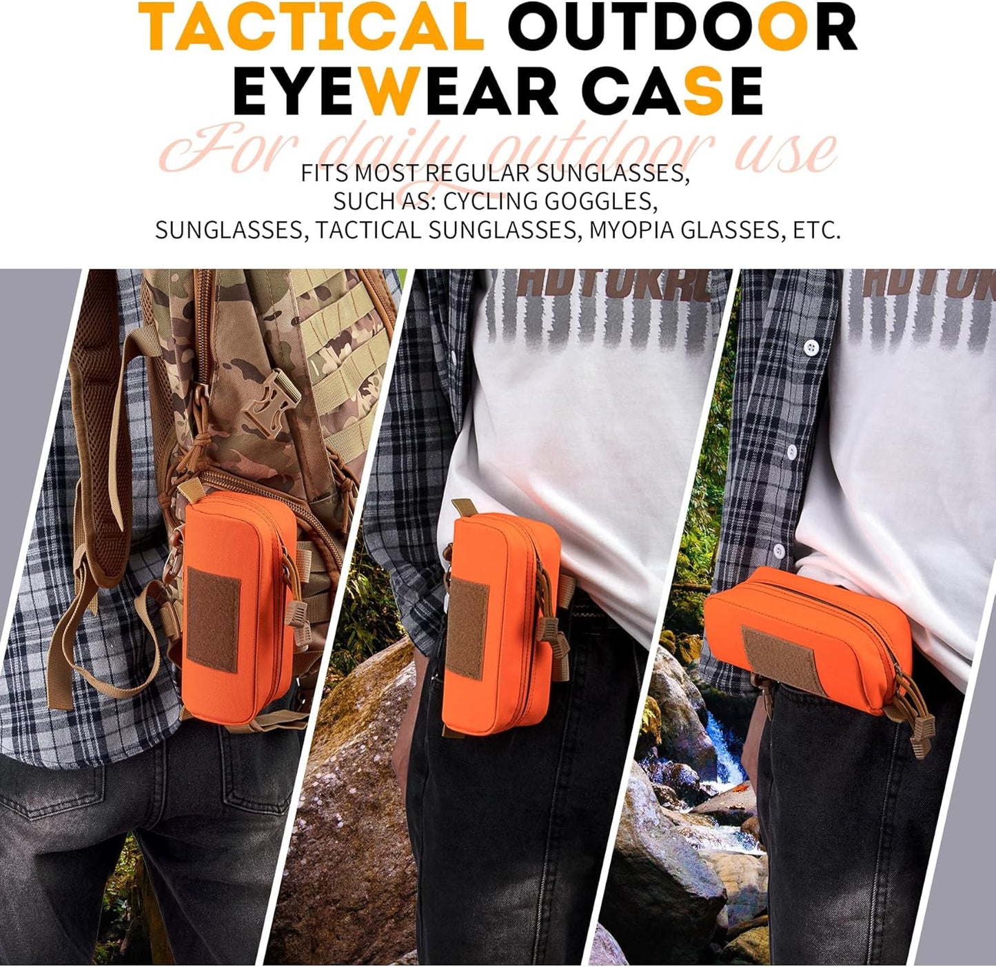 IronSeals Extra Large Tactical Molle Sunglasses Case Anti-Shock Semi-hard Clamshell Glasses Case, X-Large