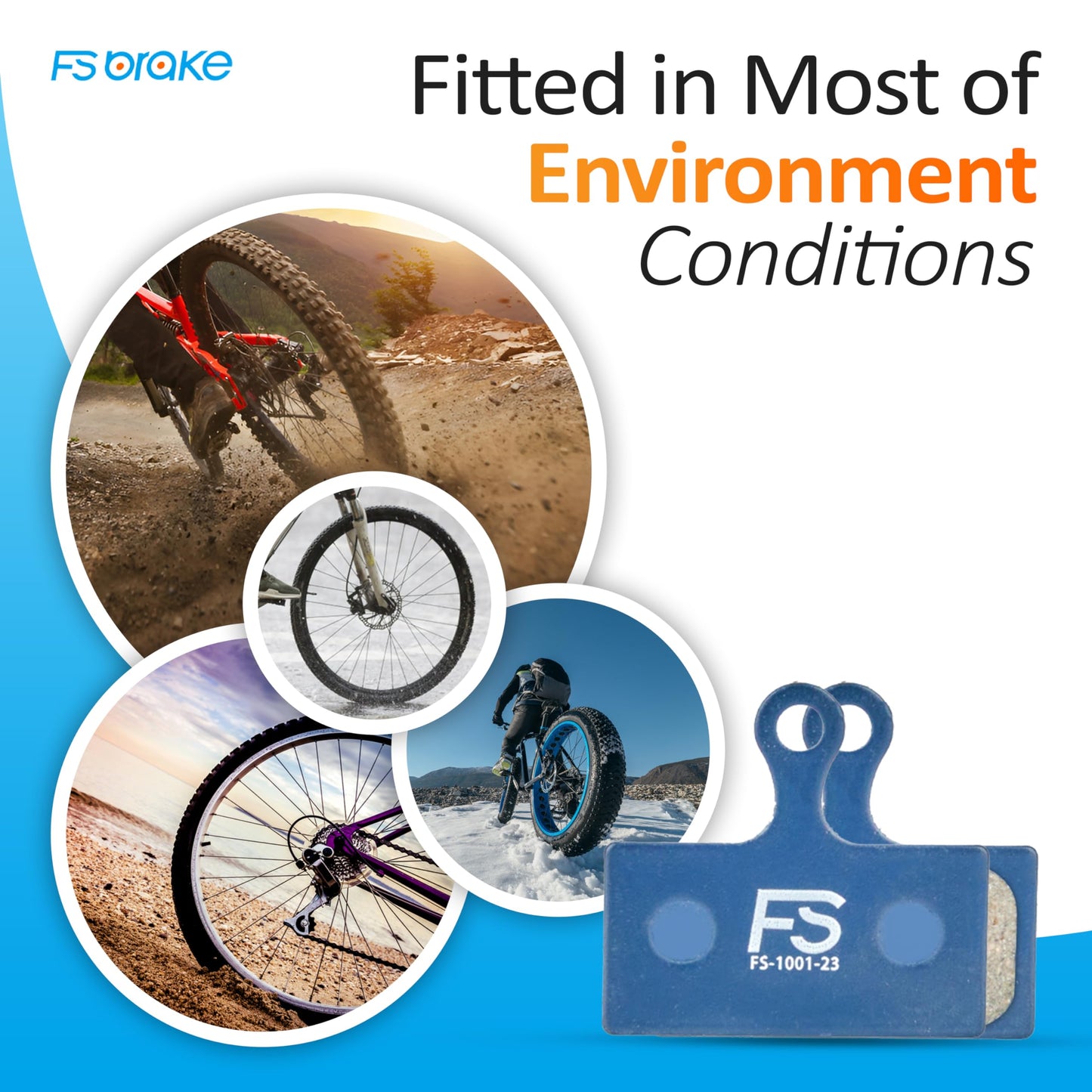 FS-KFDB Bike Brake Pads Shimano XT M8000 M785, XTR M9000 M9020 M987 M988 M985, SLX M7000 M675 M666, Deore M615, RS785 R785, CX75 R515 R315 R317 R517 Ceramic Pads for MTB, Road, and E-Bike