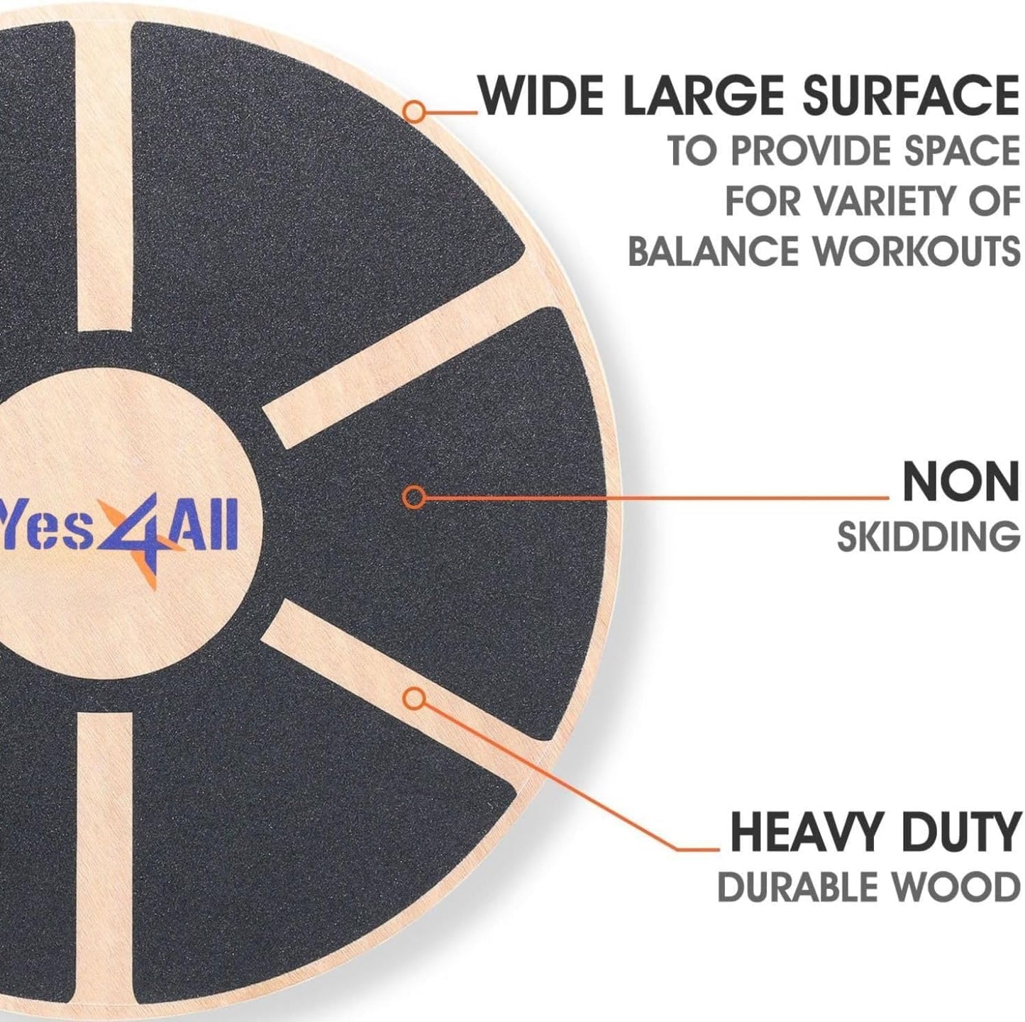 Yes4All Versatile Wooden Wobble Balance Board, Balance Trainer for Mobility Training, Standing Desk, Core Training, Exercise Balance Stability Trainer
