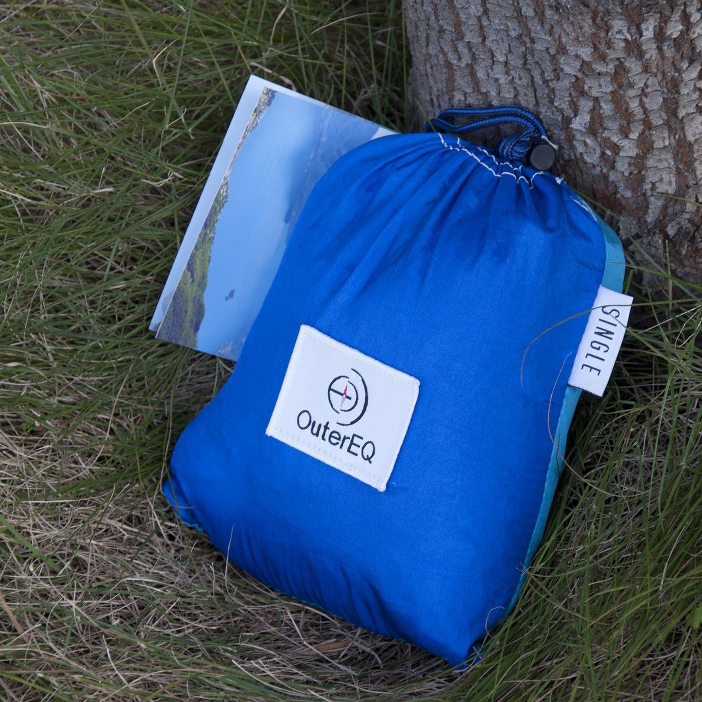 Portable Nylon Fabric Travel Camping Hammock Light Blue/Blue