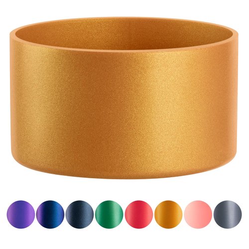 Diumepo Silicone Boot for Stanley 40 oz Tumbler- Matte Luster Protective Silicone Sleeve Fit for Hydroflask Water Bottle 12 oz -24 oz, Glitter Anti-Slip Bottom Sleeve Cover, BPA Free(Gold)