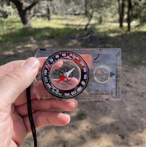 Outdoor Navigation Compass, Lightweight Design, Topographic Map Reading, Heading and Azimuth Measurement (Clear)