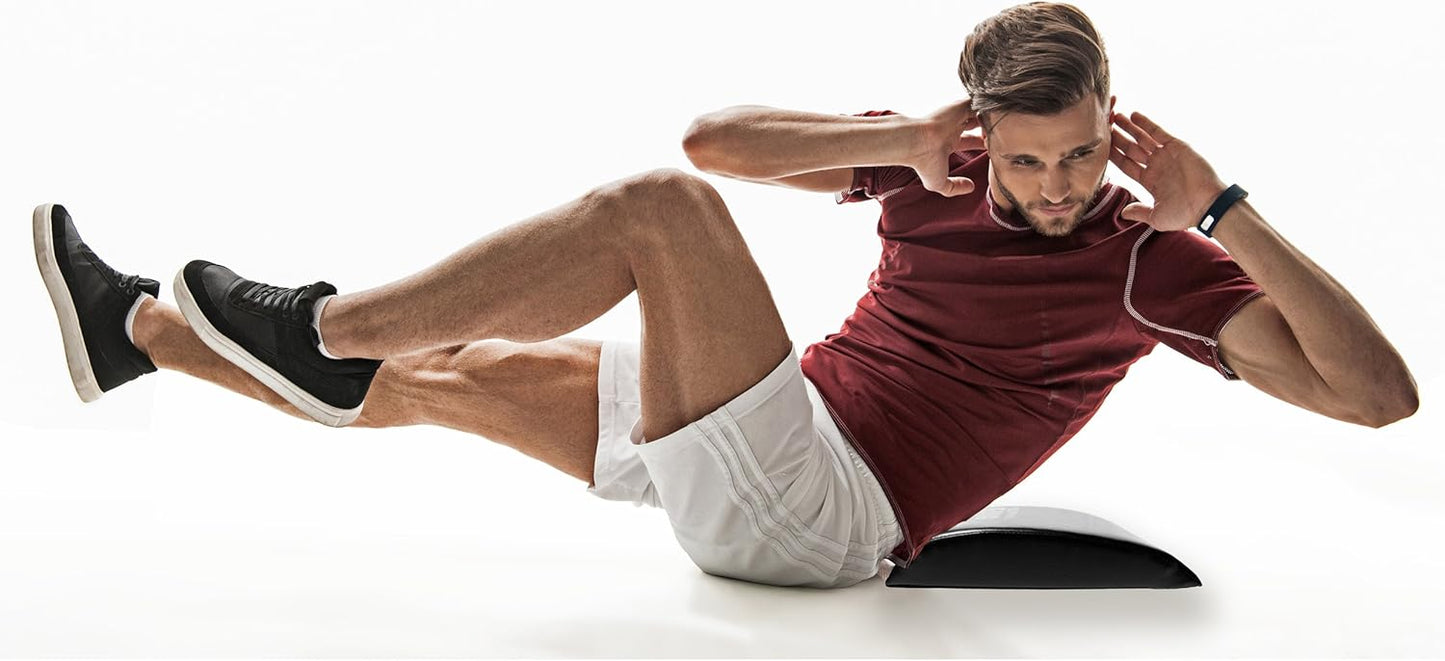 Ab Mat with Resistance Band - High Density Foam Core Trainer for Sit Ups & Crunches | Non-Slip Abs Workout Equipment for Home & Gym