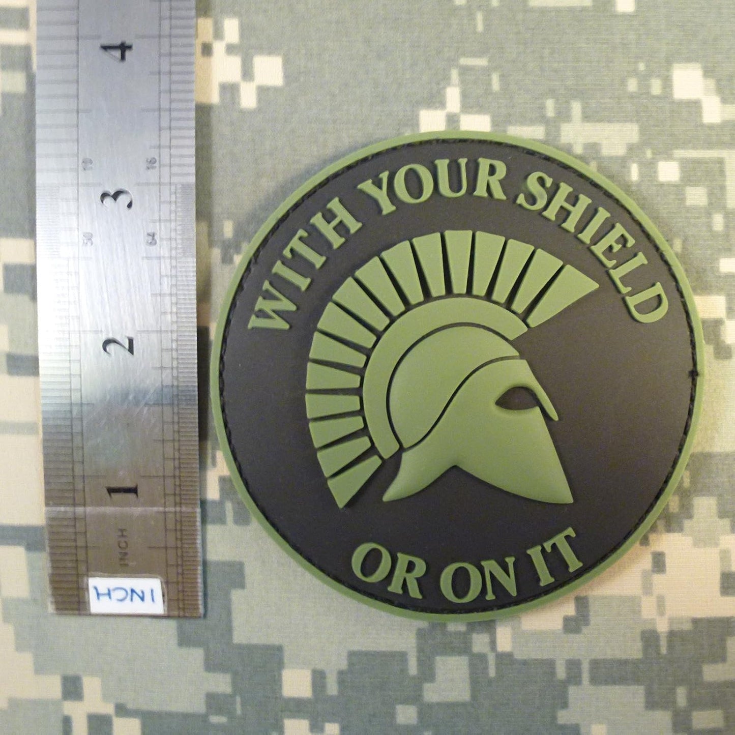 Spartan PVC Morale Patch for Velcro - Tactical Blackout Subdued Patch for Backpacks & Hats