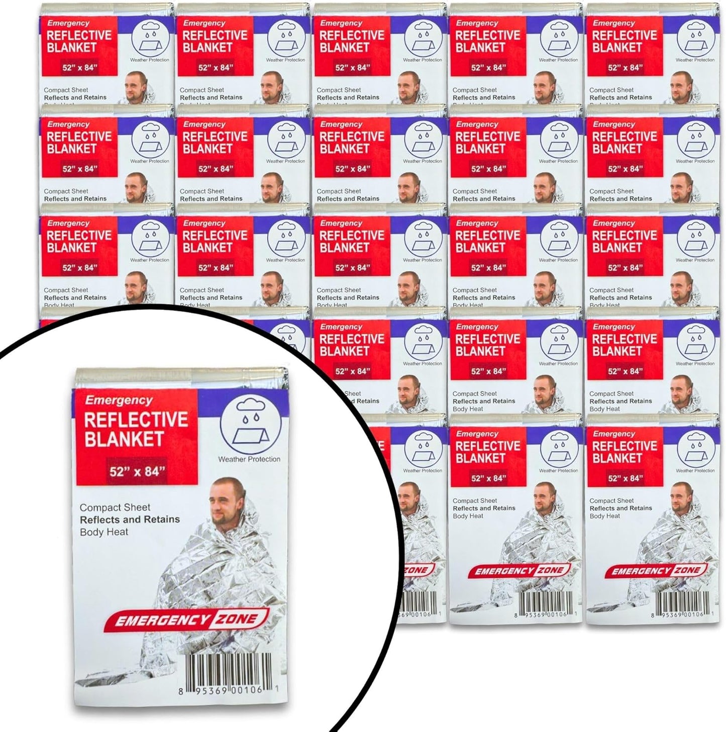 [1 Pack] Thermal Reflective Emergency Blanket 52”x84” | Emergency Mylar Blankets | Survival Blanket for Survival Supplies | Camping, Hiking, or Emergencies