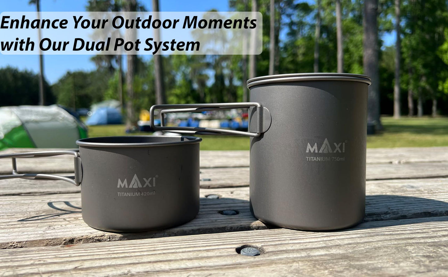 Titanium 750ml Pot and Bowl Combo Set - Seamless Fit for Effortless Outdoor Adventure