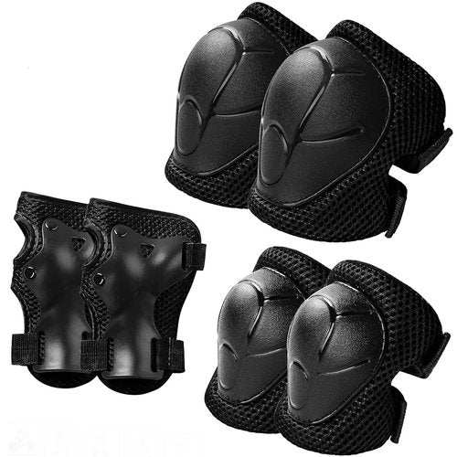 ETEETOW Gradient Color Knee Pads for 2-14+ Ages Kids Knee Elbow Pads Wrist Guards with Drawstring Bag Adjustable Protective Gear Set for Girls Boys Roller Skating Bike Cycling Skateboard Scooter