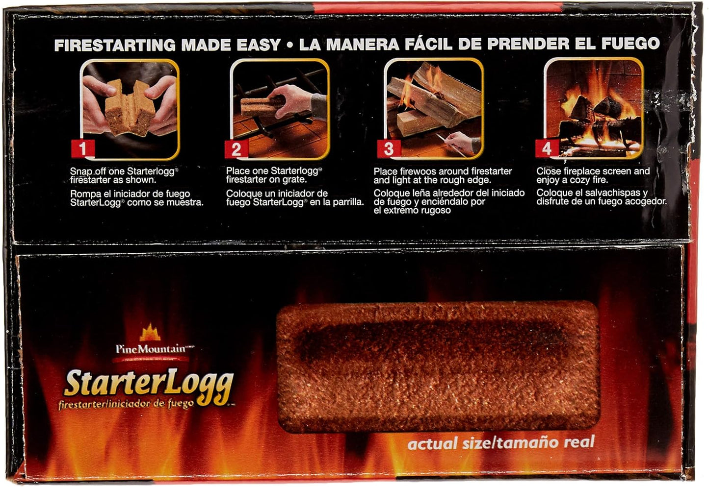Pine Mountain StarterLogg Select-A-Size Firestarting Blocks, 24 Starts Firestarter Wood Fire Log for Campfire, Fireplace, Wood Stove, Fire Pit, Indoor & Outdoor Use, Red