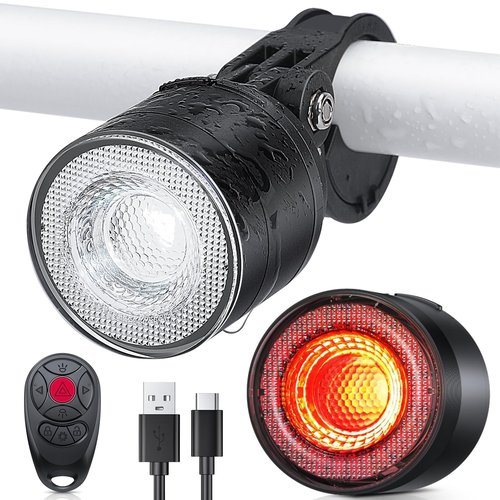 ONVIAN Bicycle Lights Front and Rear for Night Riding, Colorful Rechargeable Bike Light Set with 15 Light Modes 7 Colors, Waterproof Cycling Bike Front and Back for Adults Kids Road Mountain