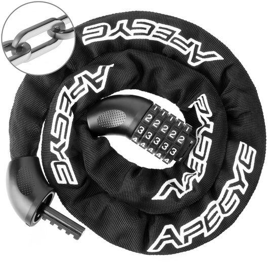 APECYC Bike Locks Heavy Duty Anti Theft, 5 Digit Combination Bike Chain Lock, 4FT Security Bicycle Lock Hardened Steel Square Chains for Bicycle, E-Bike, Motorcycle, Scooter, Gate