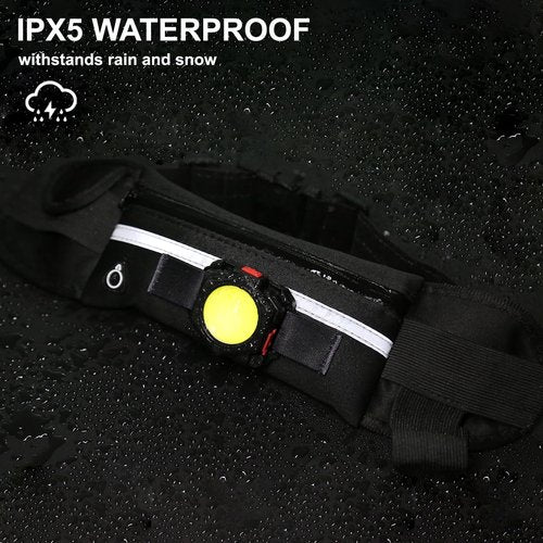 Siuyiu Running Light, 300 Lumens COB Lights Fanny Pack for Men Women, Rechargeable Night Running Lights for Runners, Walking Runners Hands Free LED Work Light Warning Flashing Camping Hiking Gear