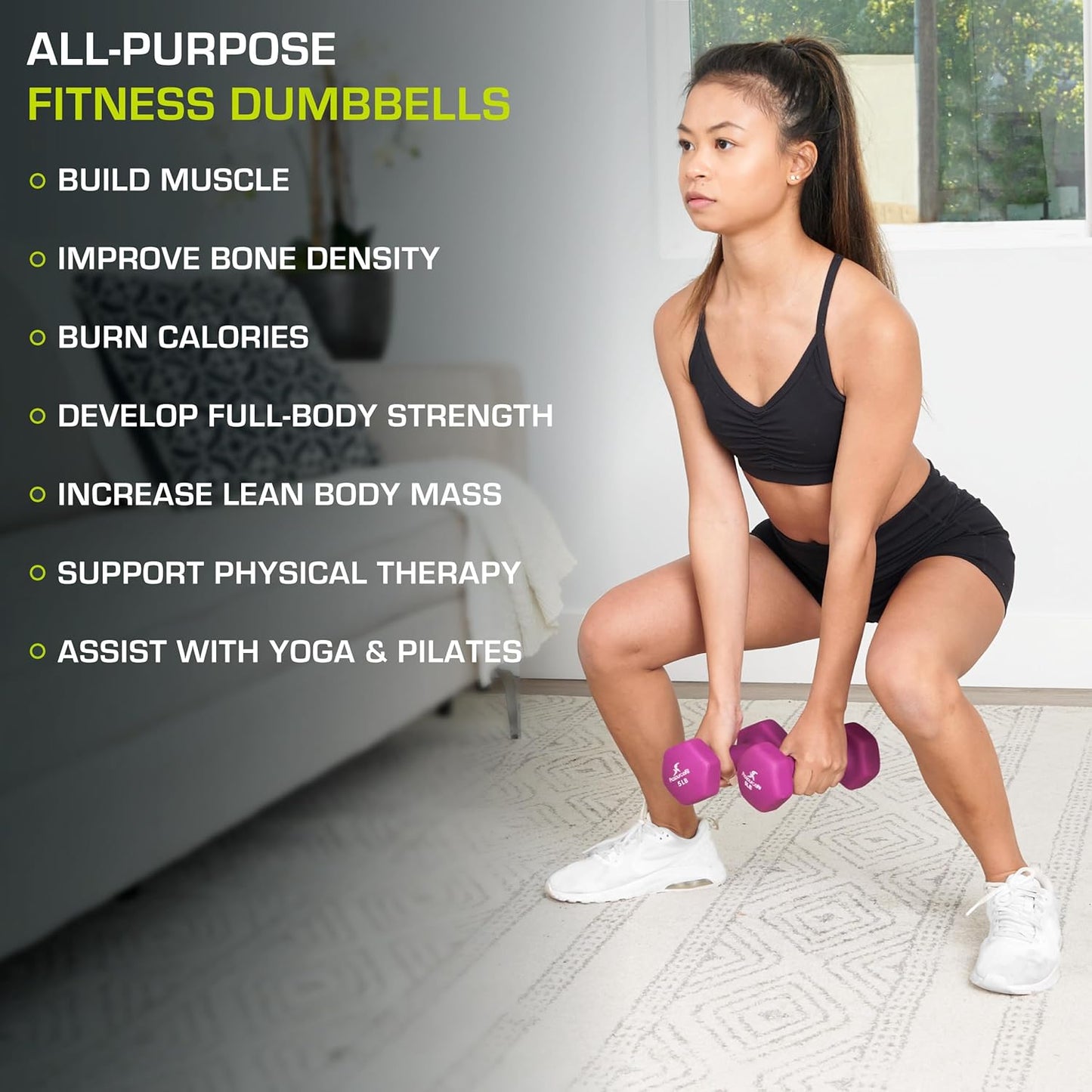 ProsourceFit Neoprene Dumbbell Coated for Non-Slip Grip, 10 lb