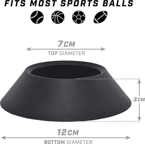 GoSports Black Ball Stand & Holder for Sports Balls (Basketballs, Baseballs, Footballs, Soccerballs) - 3 Pack Matte Black