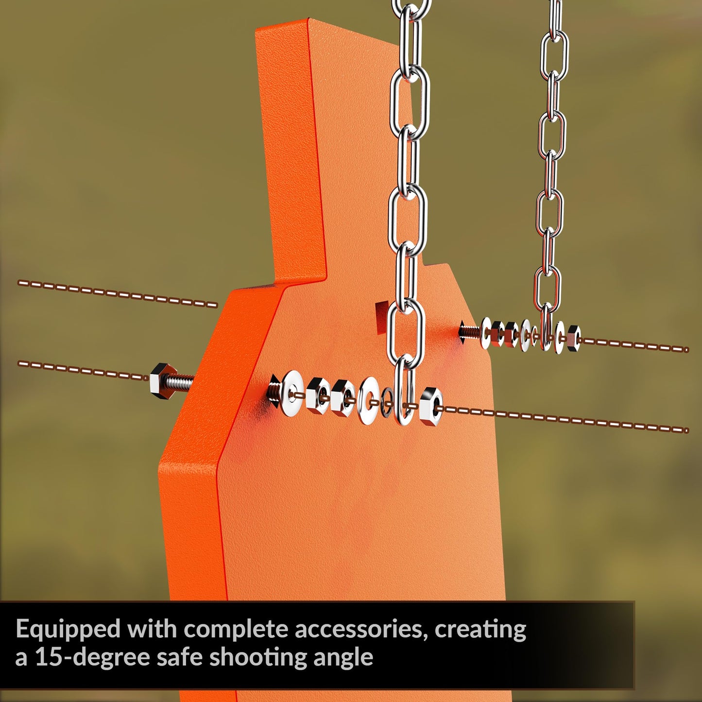 Ar 500 Steel Target 1/2 Inch Thick - Heavy Duty 12" x 20" Steel Silhouette Target, Laser-Cut Steel Plate Targets for Shooting, Metal Targets for Shooting Range, Neon Orange Color