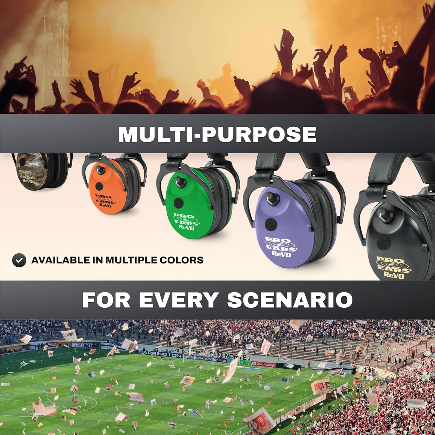 Pro Ears ReVO Electronic Earmuffs, Child-Sized Hearing Protection Muff, NRR 25, Dual Circuit Board, Exclusive DLSC Technology