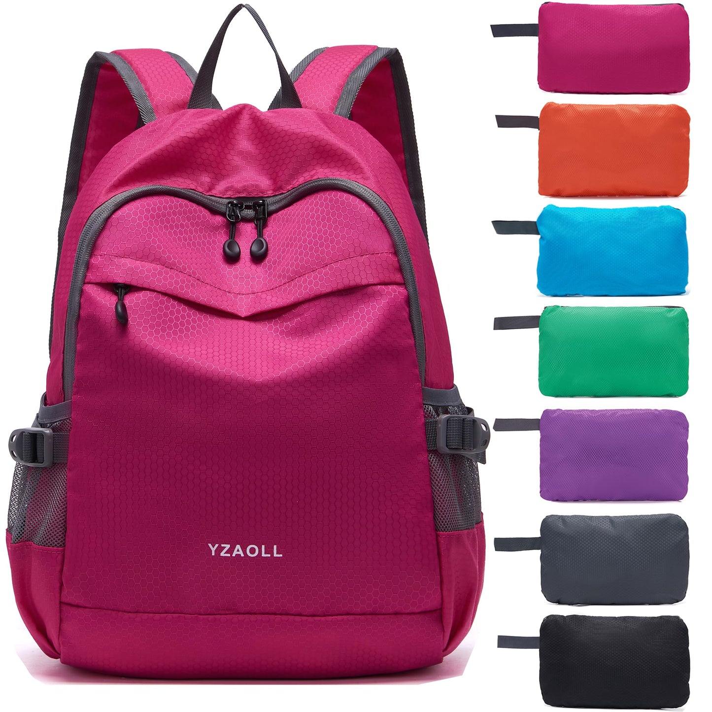 YZAOLL Small Lightweight Packable Hiking Backpack, 20L Hiking Backpack Day Pack for Women Men Travel Camping Vacation,Rose