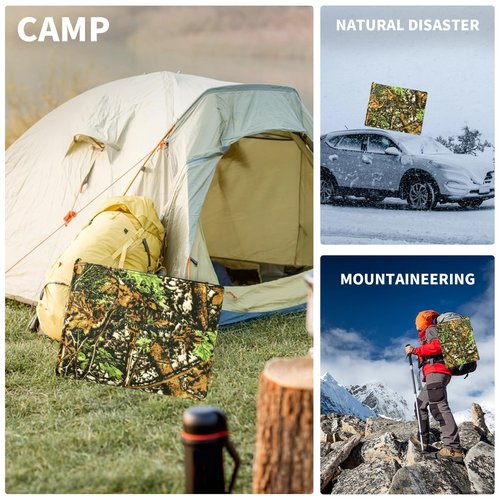 BESTHUNTINER Heavy Duty Survival Blanket -Multifunctional Reflective Tarp Thermal Blanket - 60" x 83" Waterproof Sandproof for Camping Hiking Outdoors Multifunctional Emergency Blanket