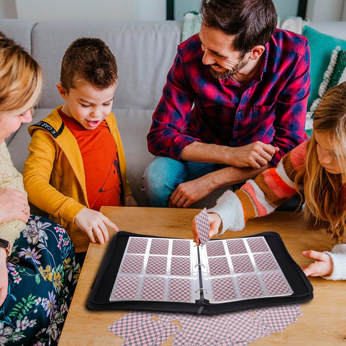 Football Card Binder 900 Pocket, HYMENEX Trading Card Binder 9 Pockets with 50 Removable Sleeves Baseball Card Binder Sports Card Binder with Zipper for Football Card Trading Card Standard Size Card