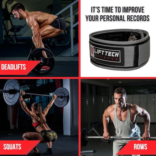 Lift Tech 5" Men's Foam Weightlifting Belt, Gray/Black