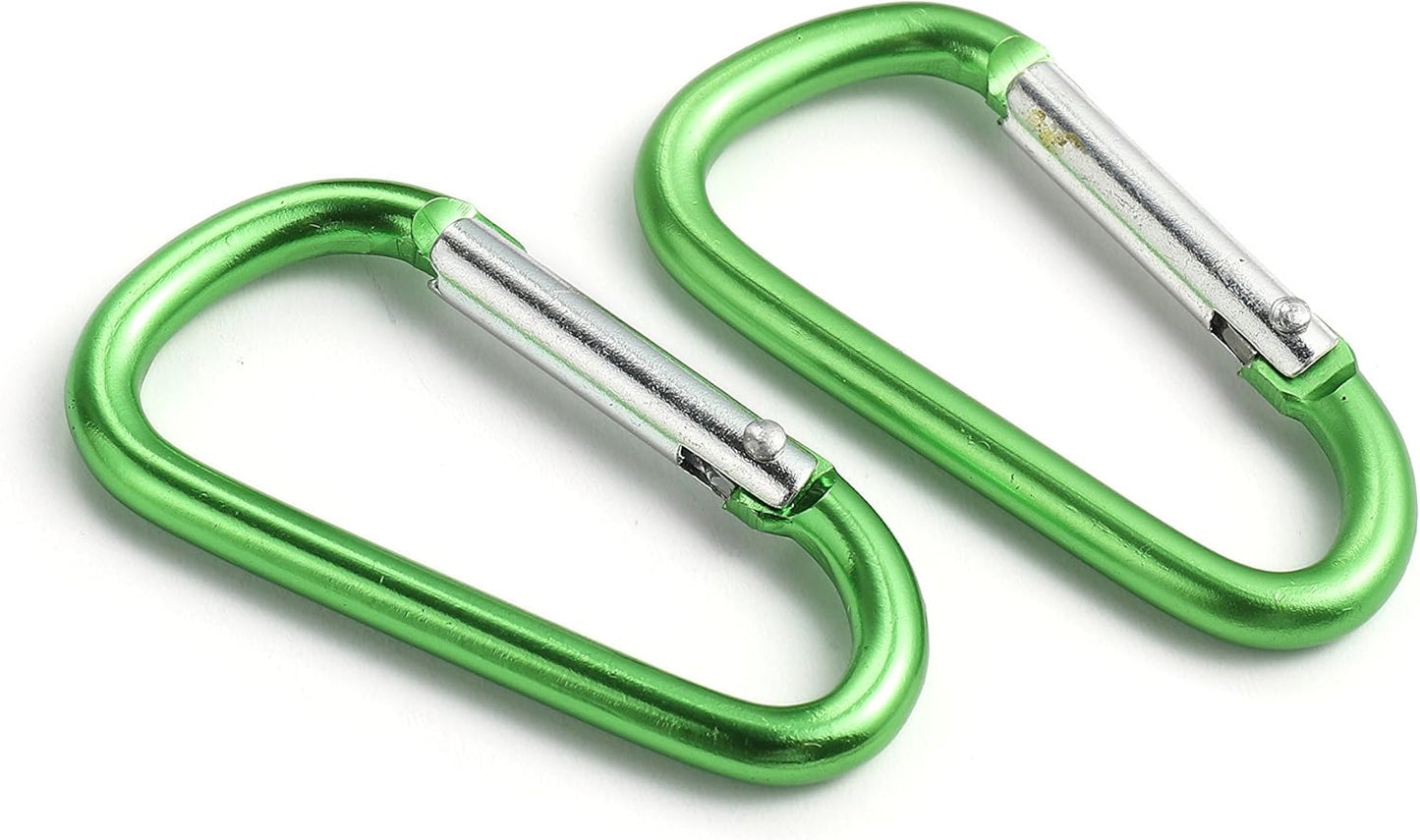 Aluminum Carabiner D Shape Buckle Pack, Keychain Clip, Spring Snap Key Chain Clip Hook Screw Gate Buckle 20Pcs