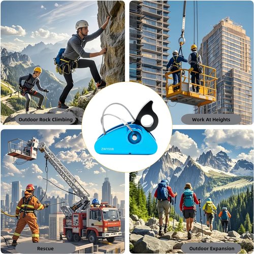 ZiBeiLe Detachable Rope Grab Ascender, Gravity Grabber Fits 11-13 MM Rope, 15 KN Load Capacity, Ideal for Rock Climbing, Tree Climbing and Rescue