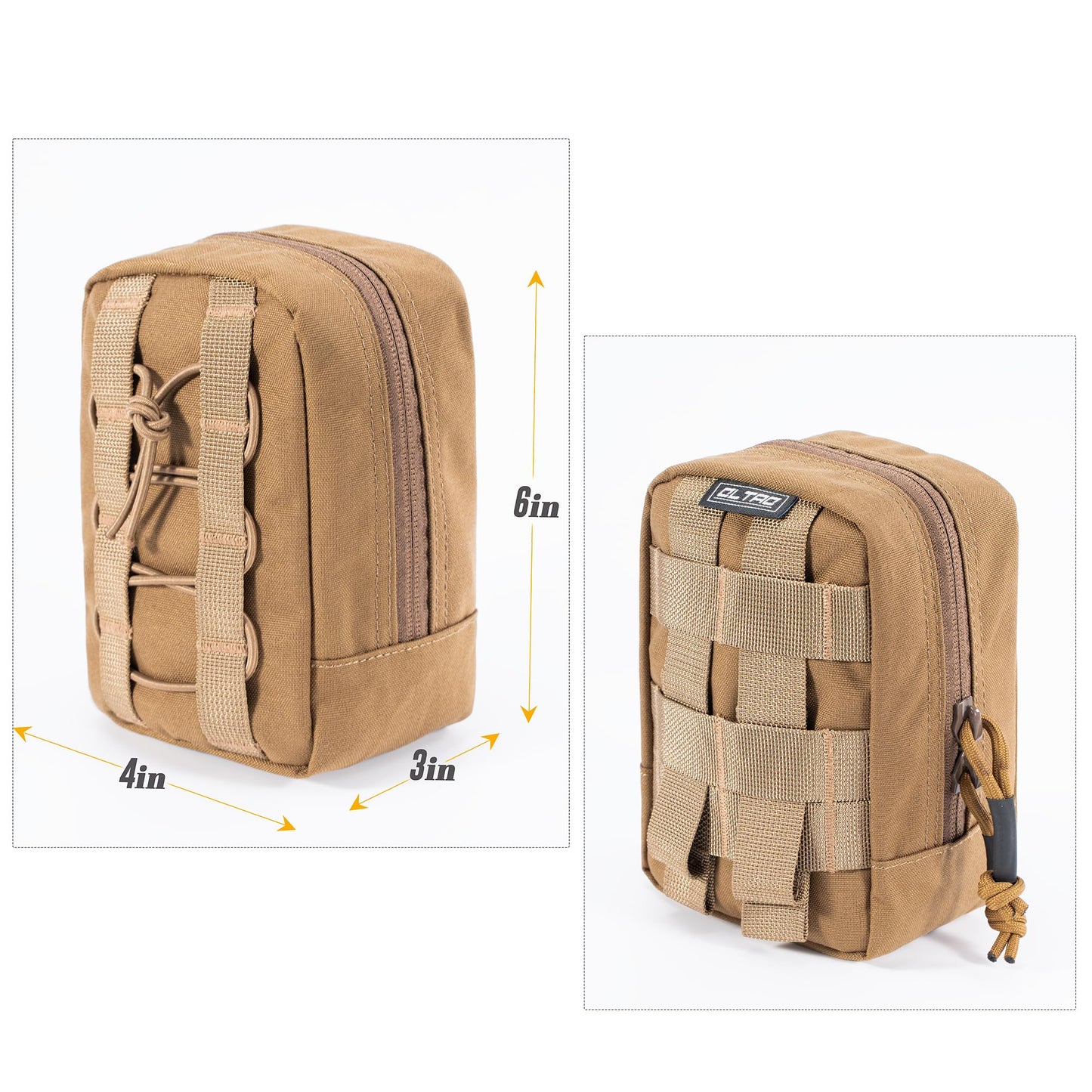 CLTAC Tactical Pouch Utility MOLLE Admin Pack Military Medical EMT IFAK Organizer EDC Tool Pocket with 500D Nylon YKK
