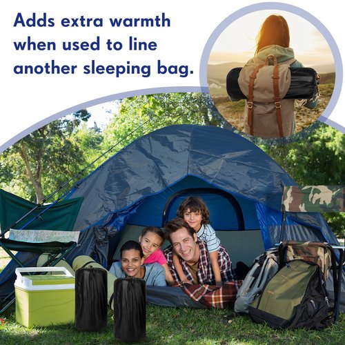 Mixweer 3 Pcs Fleece Sleeping Bag Liner for Adult Warm or Cold Weather 75" Adds 12 Degrees Fahrenheit More Warmth Zippered Camping Blanket Liner with Bag for Adult Travel(Navy Blue)