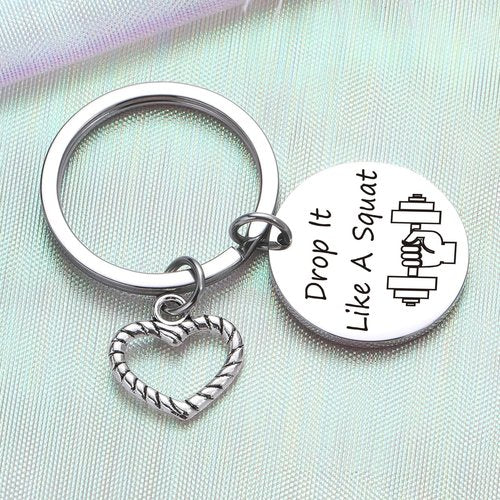ZQEOU Gym Gifts For Gym Lovers Keychain Fitness Gifts Workout Gifts For Women Gym Stuff Personal Trainer Gifts Working Out Gift Fitness Day Gift For Bodybuilder Gifts Barbell Keychain