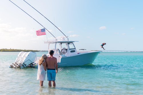 South Wind Designs Premium 36" Boat Rod Holder Flagpole with Rotating Flag Mounts, Durable Easy to Store Rod Holder Boat Flag Pole. 3 Foot Boat Flag Pole Rod Holder.