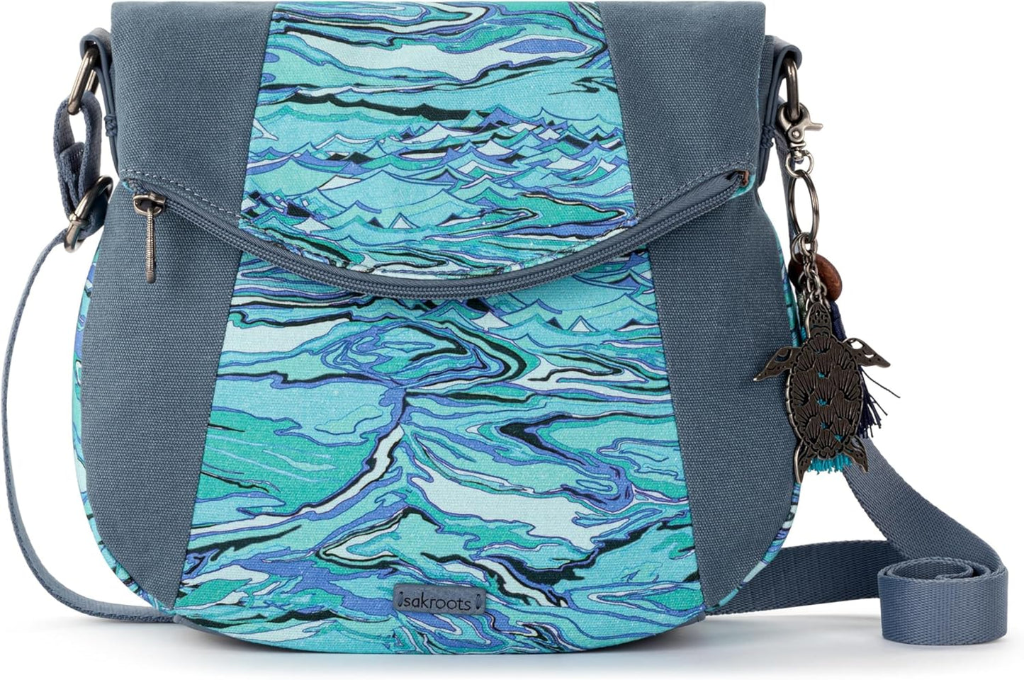 Sakroots Foldover Crossbody Purse - Women's Handbag For Everyday & Travel - Cross Body With Adjustable Shoulder Strap