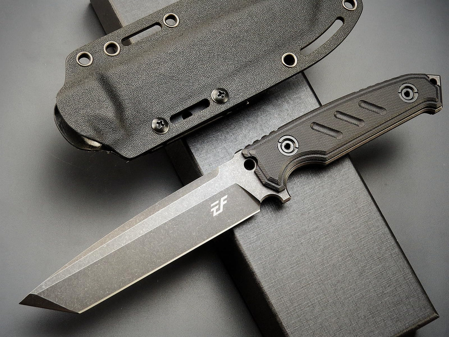 Eafengrow EF129 Fixed Blade Knife, DC53 Steel Tanto Blade,G10 Handle Full Tang Fixed Knifes Straight Knife for Camping Hunting Adventure Survival and EDC Tool(Black)