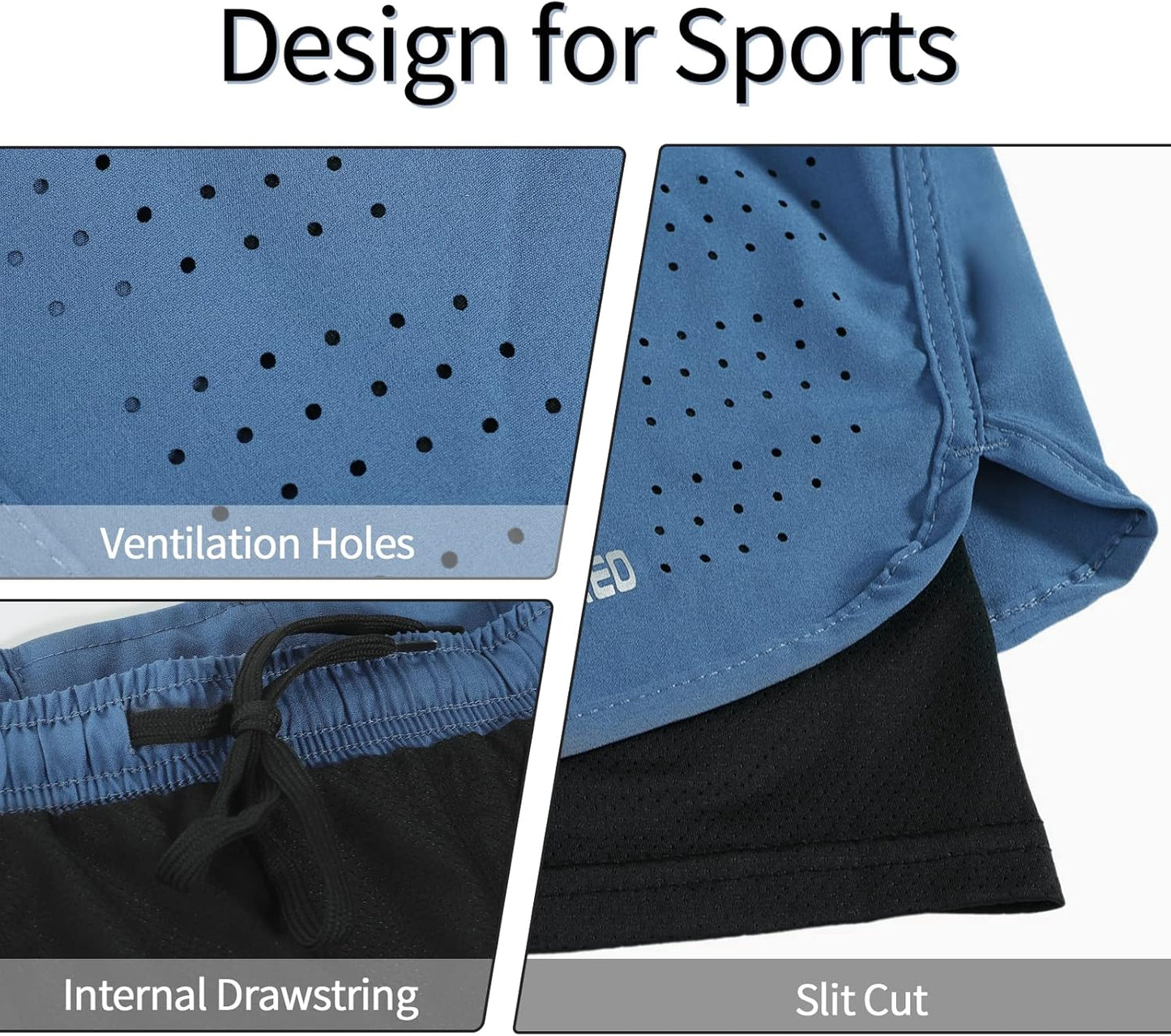 ARSUXEO Men's Active Training Running Shorts 2 in 1