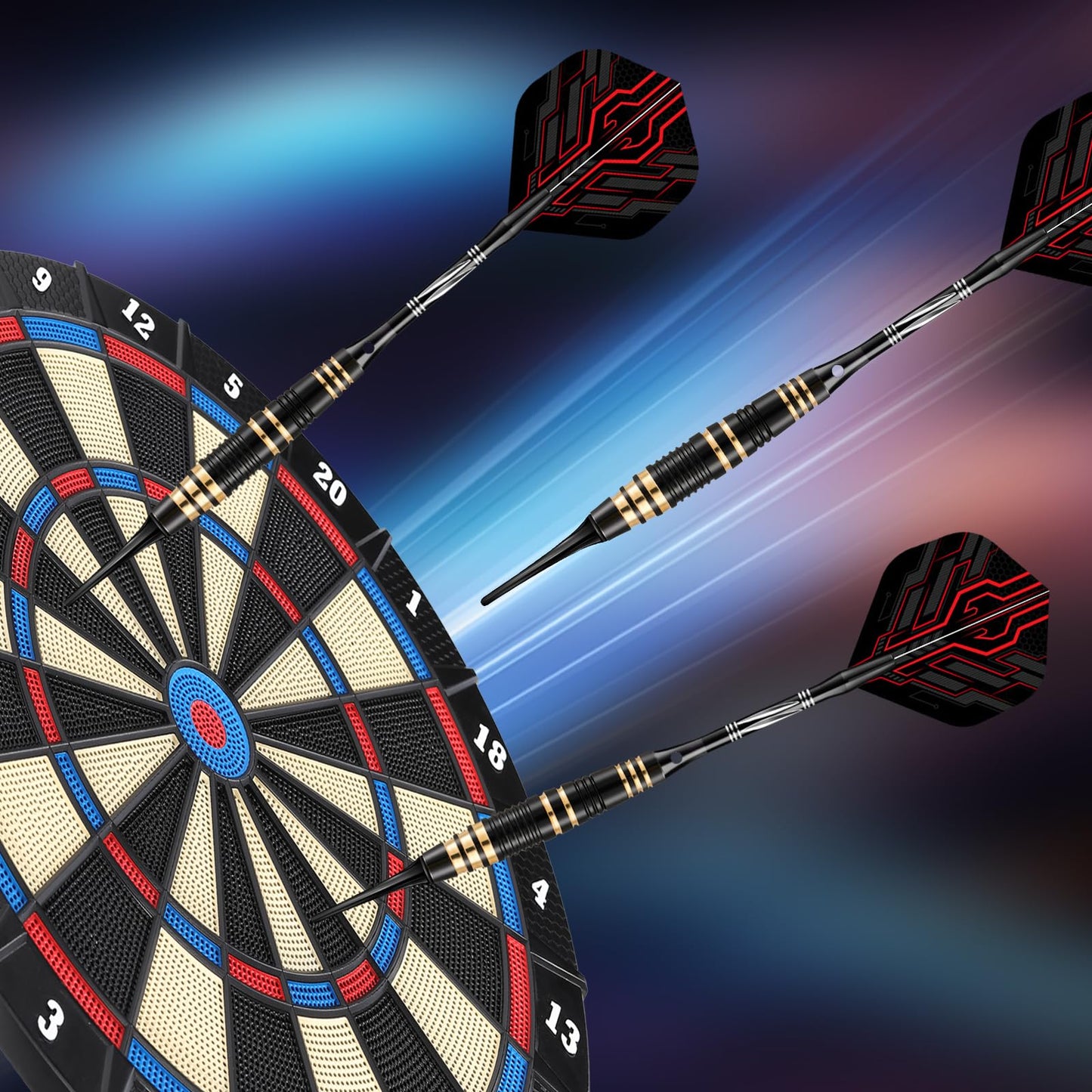 HUANQU Soft Tip Darts Set – 3 Pack Professional Darts Plastic Tip | Includes Extra Darts Tips/Flights/Shafts &Darts Case Accessories，Soft Tip Darts for Electronic Dart Board for Adults Darts