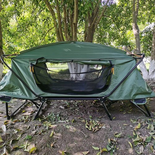 Tent Cot Folding Off The Ground Waterproof Camping Sleeping Bed with Rain Cover
