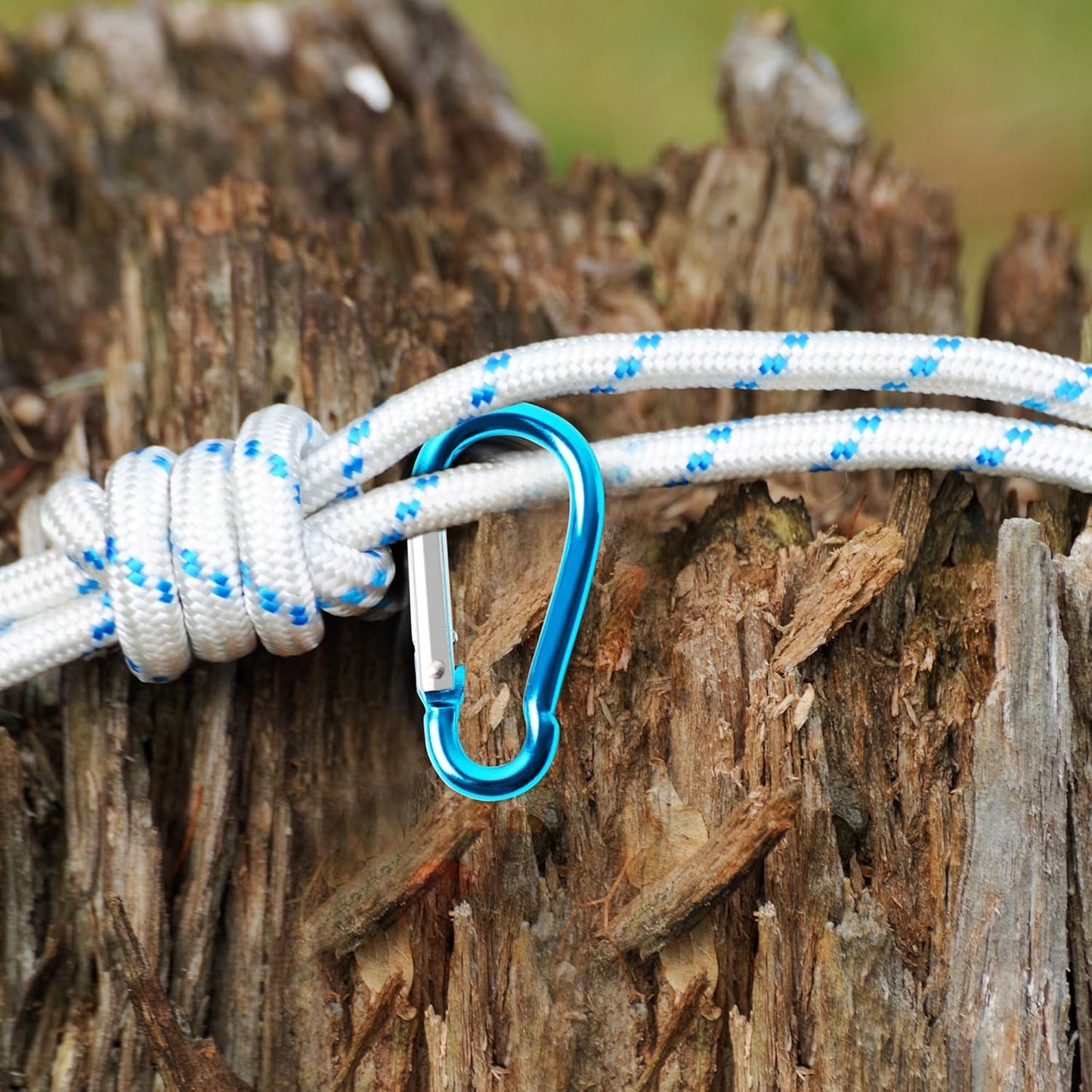 uxcell 5PCS Carabiner Keychain Clips, Aluminum Spring Snap Hooks for Locking Key Rings, Carabiner Hanging Buckle for Hiking Fishing Traveling Outdoor Accessories, Teal