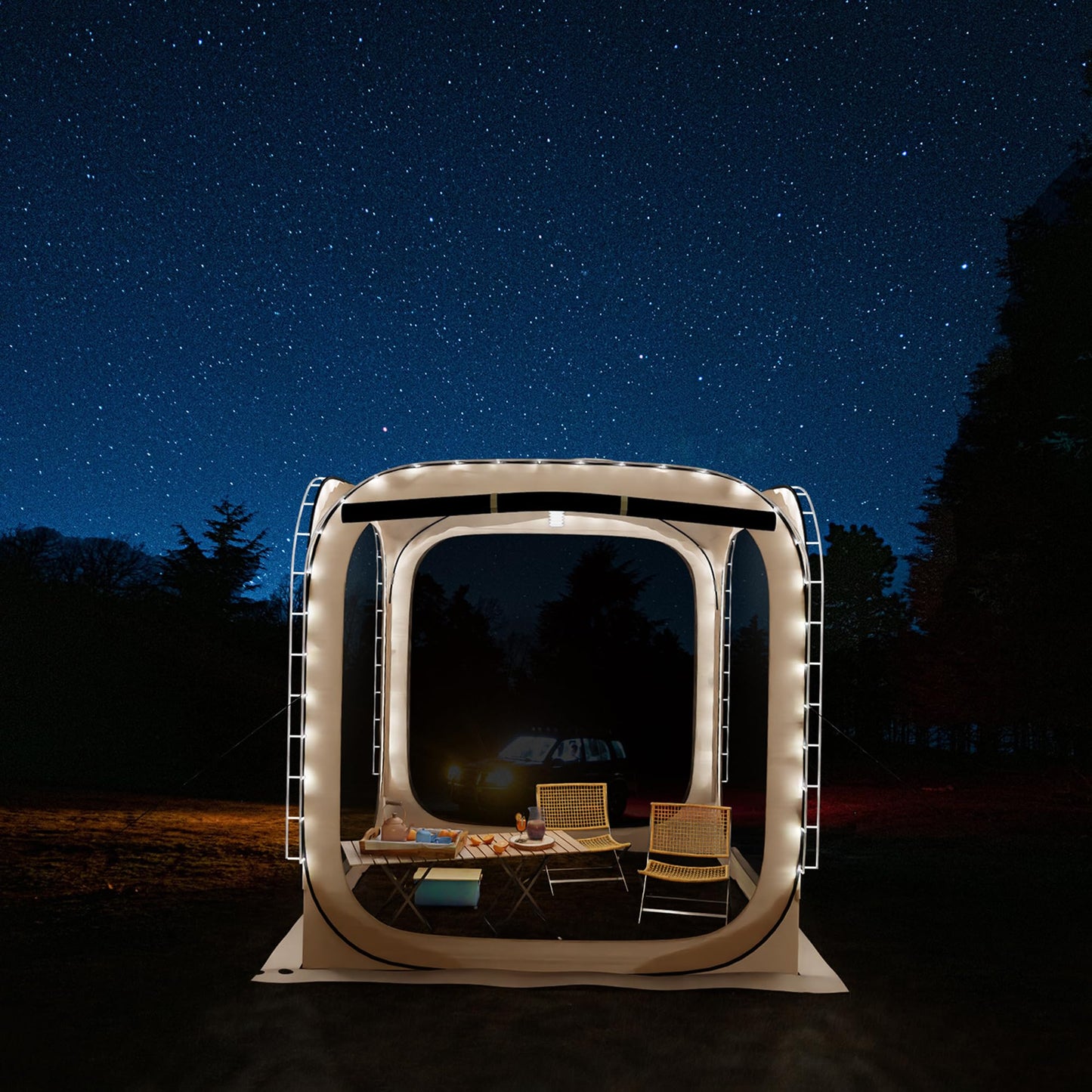 HOOYEAH Pop-up Tent Screenhouse, Portable Screened Tent Camping Canopy Foldable Instant Screen Room Outdoor Gazebo with Mosquito Net for Patio, Backyard, Garden and Outdoor Activities, 6x6