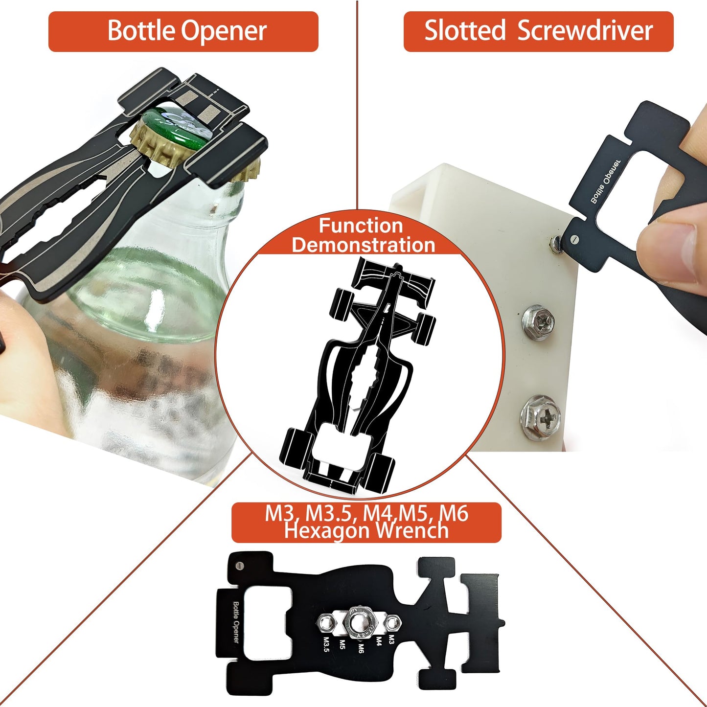 Funny Multitools Gadgets Men Gifts - Creative Racing Style 7 in 1 Small Tools for Dad Husband, Christmas Stocking Stuffer Gift Idea Boyfriend Son, Unique Gift for Birthday, Fathers Day, Valentines Day