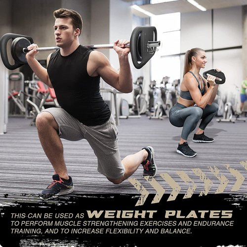 Yes4All 2-inch Cast Iron Olympic Weight Plate, 3-in-1 Ruck Weight & Kettlebell for Rucking, Swings, Squat, Strength Training, and Fitness Workout