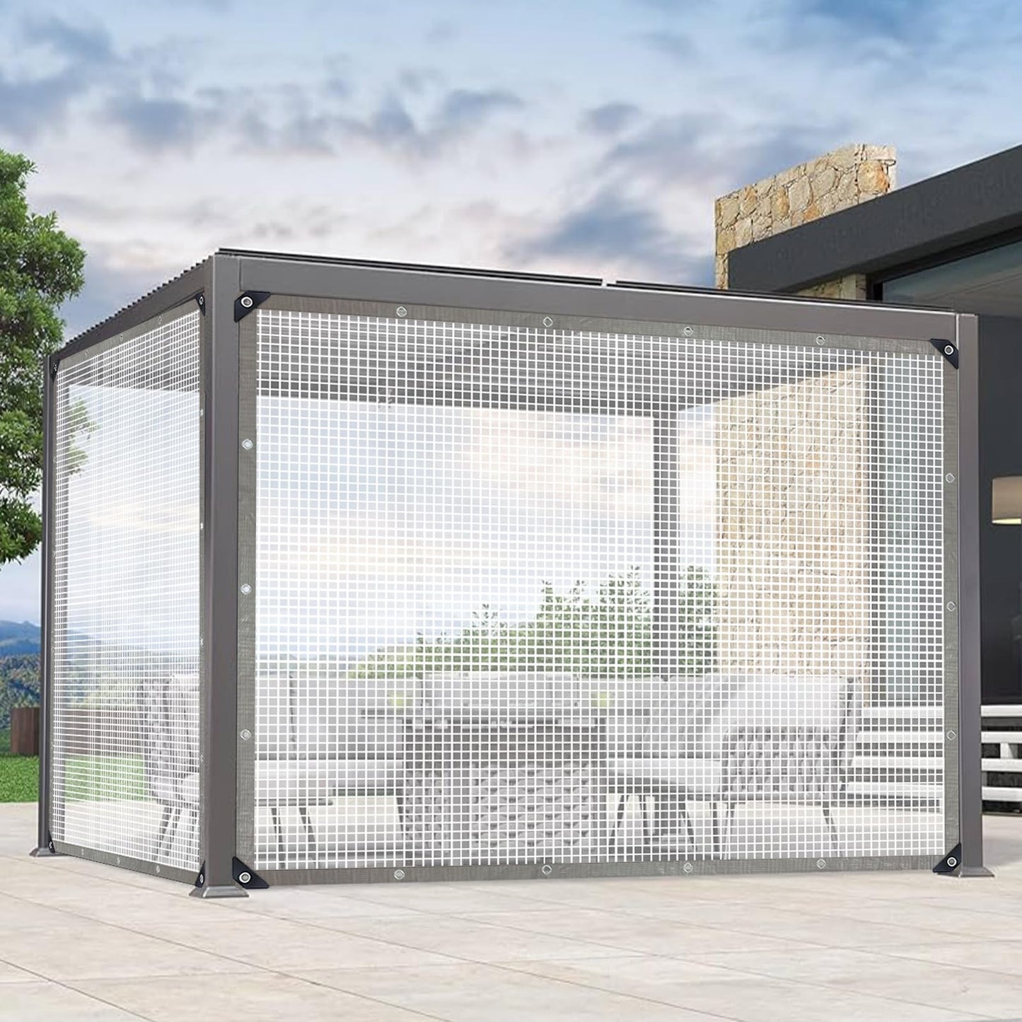 Abrotain White Tarp Waterproof 18mil tarps Multipurpose Protective Cover UV Resistance Greenhouse Tarp Canopy Tent Yard Furniture Garden Bed Outdoor Activities