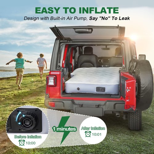 Sokeface 10inch Ultra Thick SUV Air Mattress Camping Bed with Built in Pump for 2 Persons